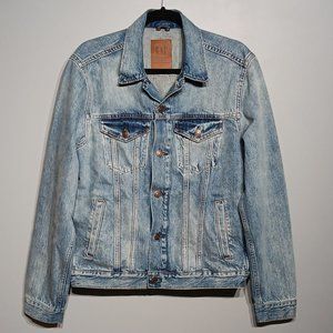 GAP. Classic Icon Relaxed Fit Button Blue Denim/Jean Jacket Stone Wash (Men's M)